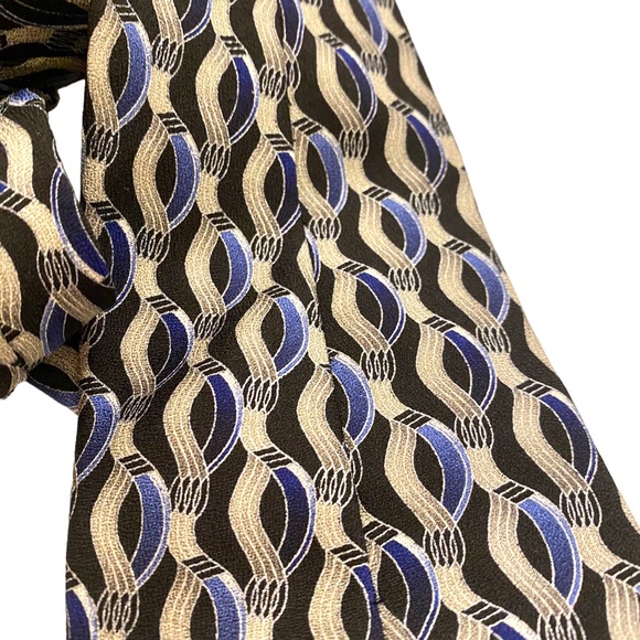 100% Silk Tie by Carlo Palazzi - Blue and Gray Design - Picture 8 of 11